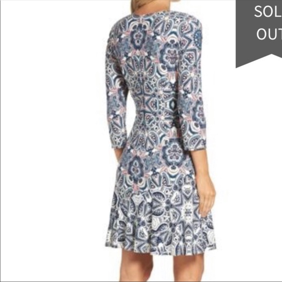 Eliza J Paisley Print Knit A-Line Mini Dress 18 - Picture 5 of 6